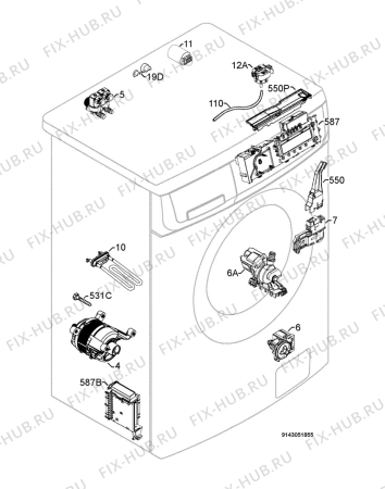 Взрыв-схема стиральной машины Electrolux EWS126540W - Схема узла Electrical equipment 268